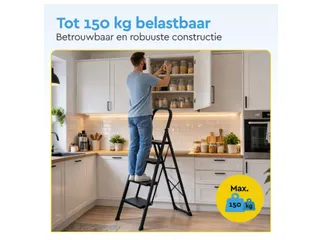 Huishoudtrap BRASQ 4 treden SLM400 zwart - 10