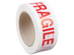 Waarschuwingstape Fragile Wit 50mmx100Meter Doos a 36 Rol