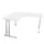 Bureau in vrije vorm 1400x1400mm Links C-voet Alu, Bl-wit