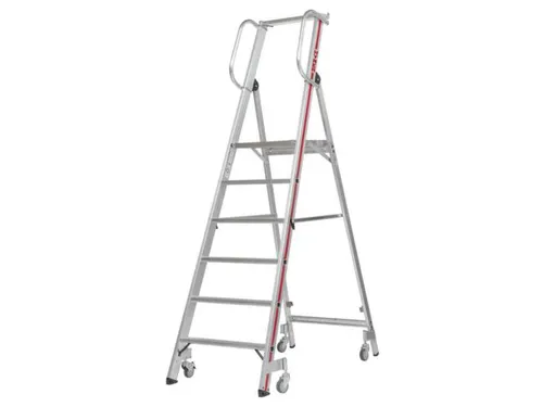 verrijdbare platformladder,bordes HxBxD 1180x440x400mm,5treden