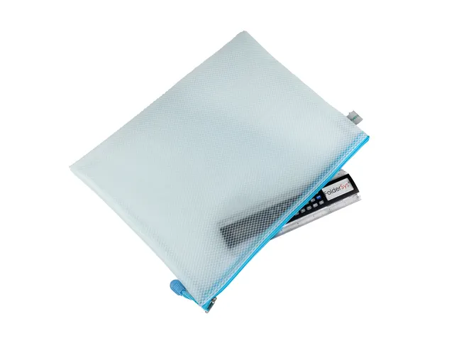 Pochette zip Foldersys EVA A4 bleu pastel