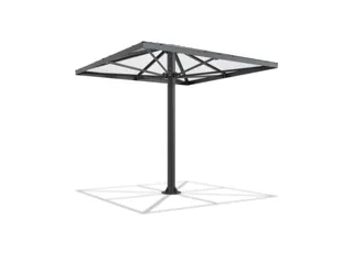 rokersparaplu,vierkant,HxBxD 3066x3000x3000mm,dak polycarbonaat - 2