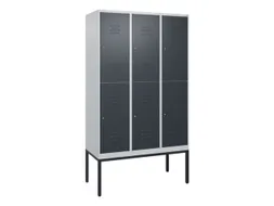 dubbeldekse locker,HxBxD 2120x1200x500mm,3x2vak.,vak B 400mm,cil.-slot