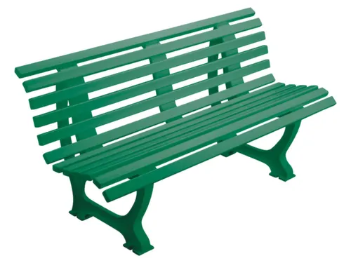 Kunststofbank 800x1500x420mm Zit H 450mm 13 Latten 2 Pootstellen Groen