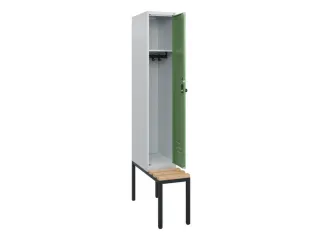 locker met bank,HxBxD 1950x300x815mm,1vak,vak B 300mm,draaigrendel - 2