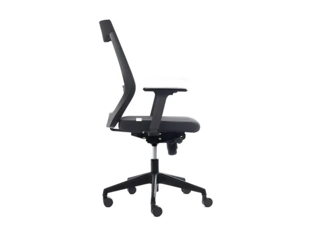 Bureaustoel,Synchroonmech.,M. Armleuningen,Zitting Schuimstof Zwart