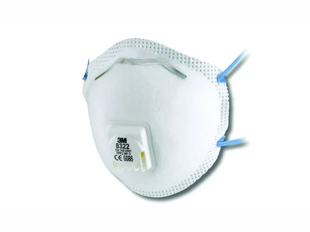 Masque antipoussière FFP2 8322 Blanc avec valve d'expiration