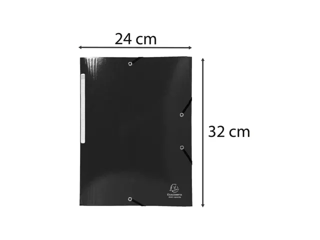 Elastomap A4 3 kleppen IDERAMA Maxi Capacity glanskarton zwart