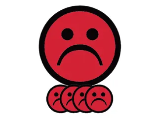 Magneet smiley 25mm emotie bedroefd rood 5 stuks - 1