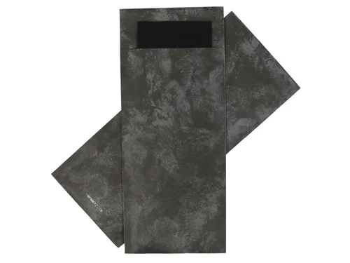Bestekzakje IEZZY 190x85mm antraciet gemarmerd + zwart servet 500 stuk