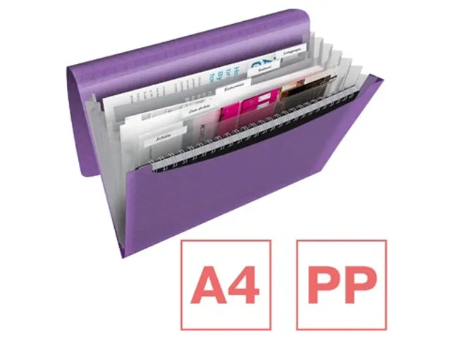 Colour'Breeze voorordner, 6 vakken, lavendel