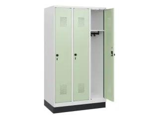 schoollocker,HxBxD 1630x900x500mm,3vak,vak B 300mm,draaigrendel,sokkel - 1