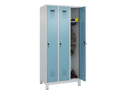 locker,HxBxD 1950x900x500mm,3vak,vak B 300mm,draaigrendel,voeten