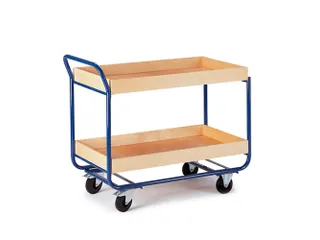 tafelwagen,draagverm. 150kg,2xhouten kist,laadvl. LxB 1000x575mm - 1