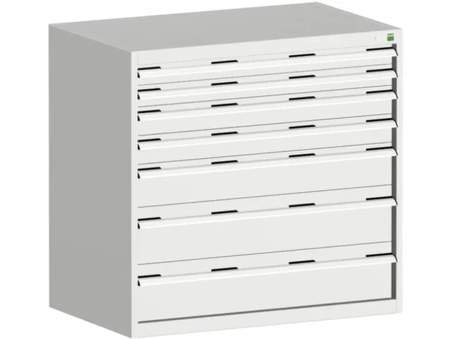 ladekast HxBxD 1000x1050x650mm 7laden RAL7035 front RAL7035