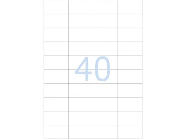 Etiketten universele labels A4 permanent 52,5x29,7mm Wit 4000 stuks