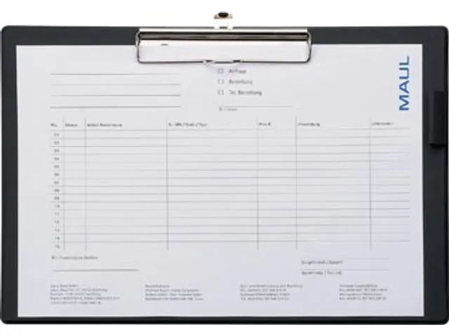 klemplaat, uit PP, voor ft A4, dwars, zwart