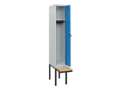 locker met bank,HxBxD 1950x300x815mm,1vak,vak B 300mm,draaigrendel