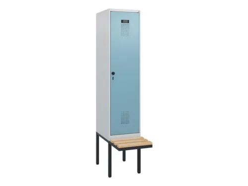 locker met bank,HxBxD 1950x400x815mm,1vak,vak B 400mm,draaigrendel