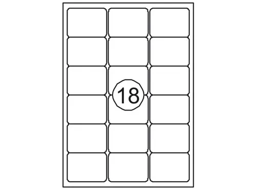 Etiket Rillstab 63.5x46.6mm Wit 1800 Stuks