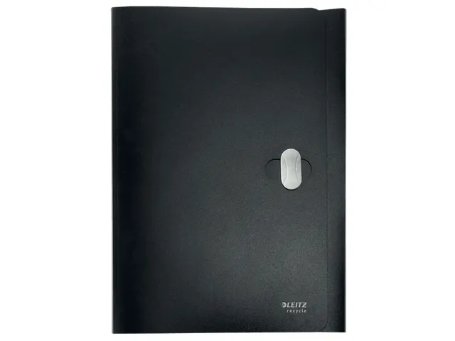 Recycle elastomap met 3 kleppen uit PP A4 zwart