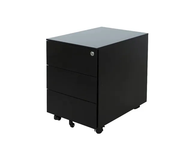 Claudius Basic N zwart verrijdbaar ladeblok 3 lades 58 diep