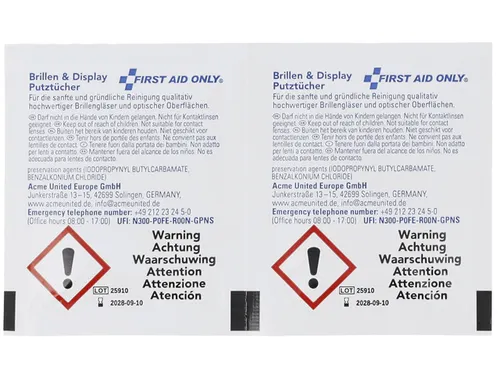 Brillendoekjes First Aid Only pak à 200 stuks