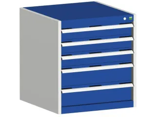 ladekast HxBxD 700x650x650mm 5laden romp RAL7035 front RAL5010 - 1