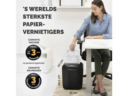 Papiervernietiger Fellowes Powershred LX50 snippers 4x37mm zwart P-4