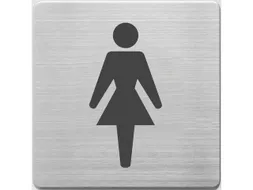 Pictogram Alco RVS 90x90x1mm - WC dames -