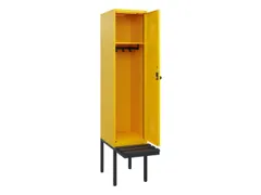 locker met bank,HxBxD 1950x400x815mm,1vak,vak B 400mm,draaigrendel
