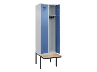 locker met bank,HxBxD 2120x600x815mm,2vak,vak B 300mm,cilinderslot - 1