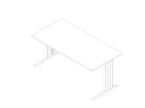 bureau,HxBxD 730x1600x800mm,blad wit,C-voet wit