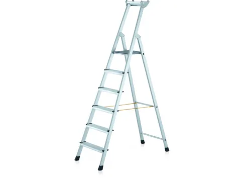 trapladder,eenzijdig,6trede(n),Stand H 1,49m,balk L 2,37m,aluminium