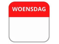 LabelLORD PL Dagetiket Woensdag 25x25mm Rood Flushlabel 1000 stuks