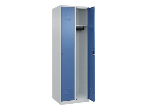 locker,HxBxD 1850x600x500mm,2vak,vak B 300mm,cil.-slot,staand op vloer