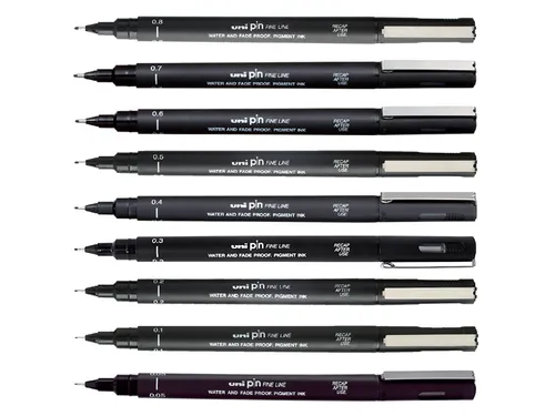 Fineliner Uni-ball Pin zwart 0.8mm