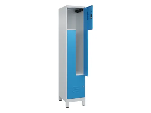 Z-garderobekast,HxBxD 1950x400x500mm,vak B 200/400mm,cil.-slot,voeten