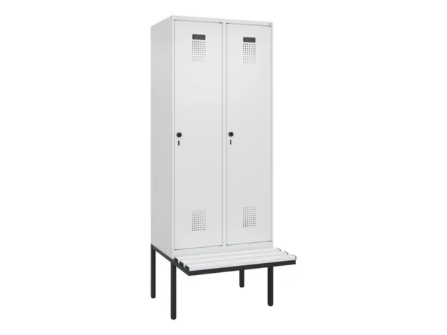 locker met bank,voor scheiding van kleding,HxBxD 2120x800x815mm,2vak
