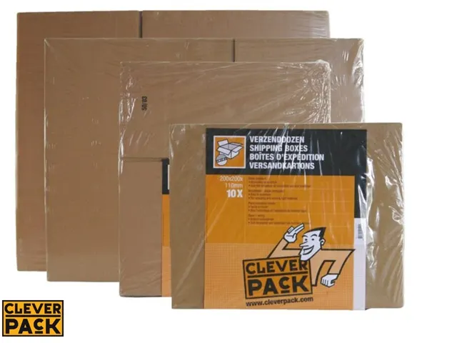 Verzenddoos CleverPack bulk 250x250x250mm bruin enkelgolf 25 stuks