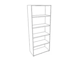 kantoorstelling HxBxD 2140x860x450mm 5 OH 4xhouten vloer aluminium