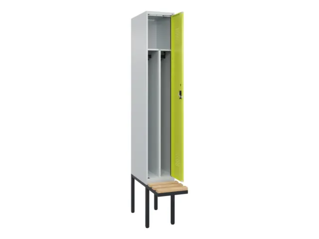 locker met bank,voor scheiding van kleding,HxBxD 2120x300x815mm,1vak