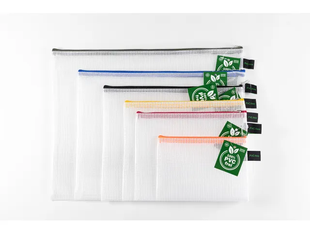Trousse Foldersys EVA sans PVC avec fermeture éclair 6 pièces assort
