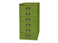 kantoor-ladekast HxBxD 590x279x380mm 6 laden romp + front groen staal