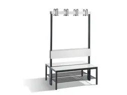 omkleedbank,HxLxD 1650x1000x760mm,HPL wit,frame staal RAL7021