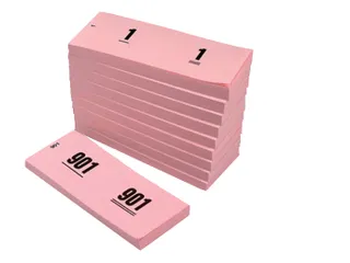 Nummerblok 42x105mm nummering 1-1000 roze 10 stuks - 1