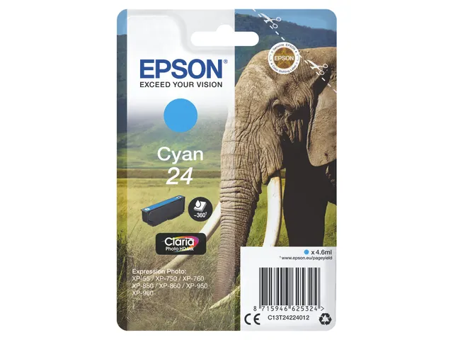 Singlepack Cyan 24 Claria Photo HD Ink