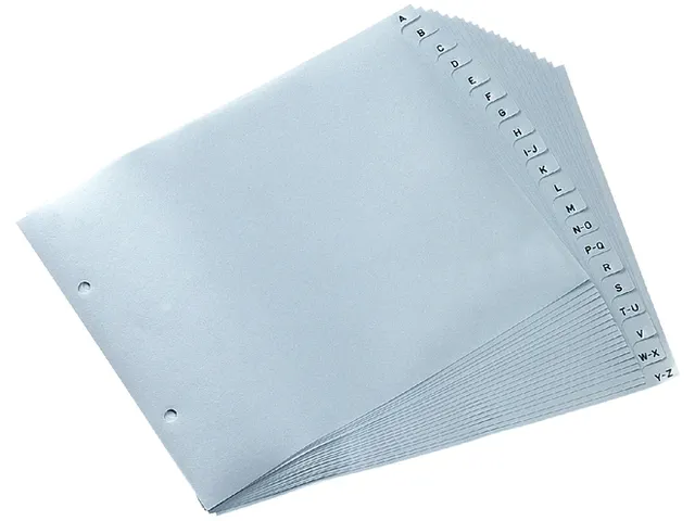 Ordneralfabet Quantore 2-gaats 18x23cm Pp Grijs A-z