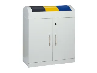 Afvalverzamelstation 3x45 Liter Romp Ral 7035 Ral 1003/ral5010/ral7016 - 1