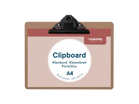 Europel Klembord A4 MDF Liggend Hout